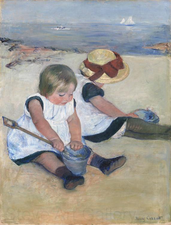 Mary Cassatt Two Children on the Beach (mk09) Norge oil painting art